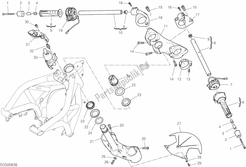 All parts for the Handlebar And Controls of the Ducati Supersport S USA 937 2018